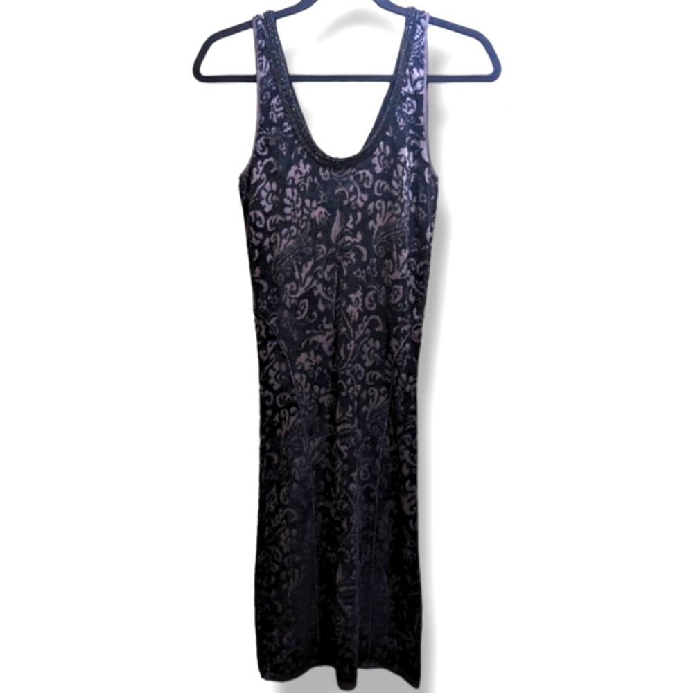 Free People Starstruck Black & Grey Beaded Knit Pullover Bodycon Mini Dress- XS - Picture 5 of 16
